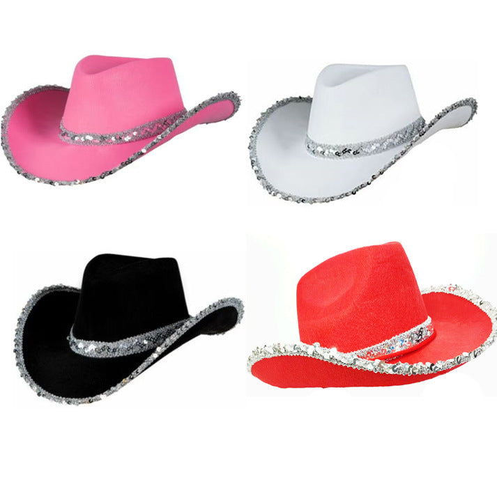 Amazon White Silver Edge West Cowboy Hat