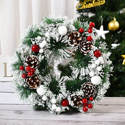 Christmas Pinecone Red Berries Wreath