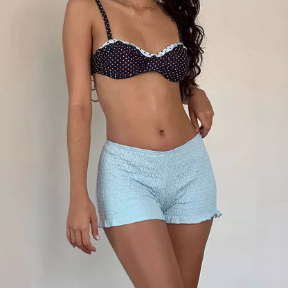 Elastic Waist Close-fitting Casual Shorts