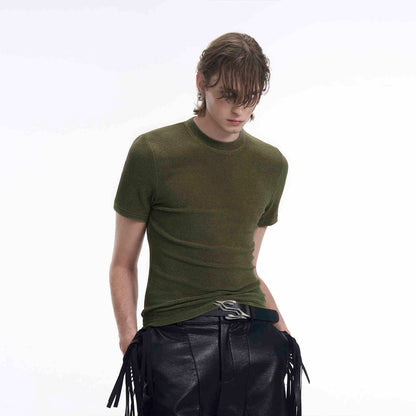 Men's Round Neck Tight Fit Tee