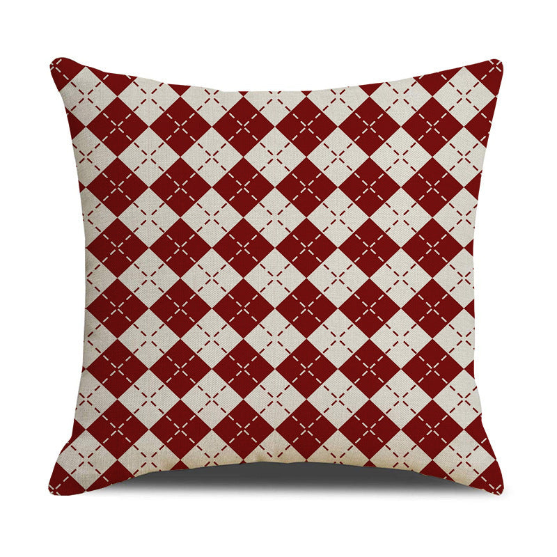 Christmas Linen Stripe Print Pillowcase