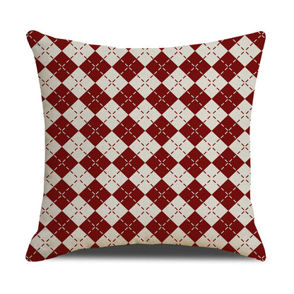 Christmas Linen Stripe Print Pillowcase