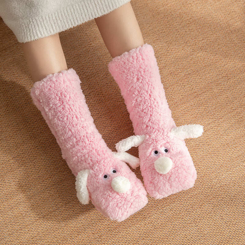 Cute Cartoon Dog Plush Winter Socks