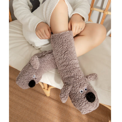 Cute Cartoon Dog Plush Winter Socks