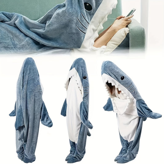 Shark Onesie Blanket Hoodie Flannel Sleeping Bag