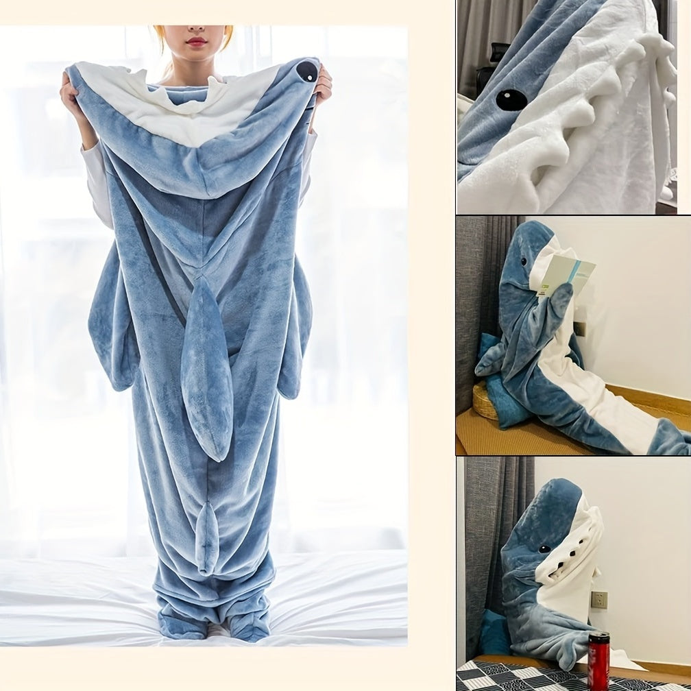 Shark Onesie Blanket Hoodie Flannel Sleeping Bag