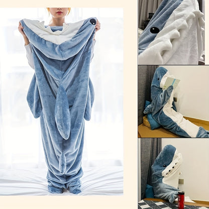 Shark Onesie Blanket Hoodie Flannel Sleeping Bag
