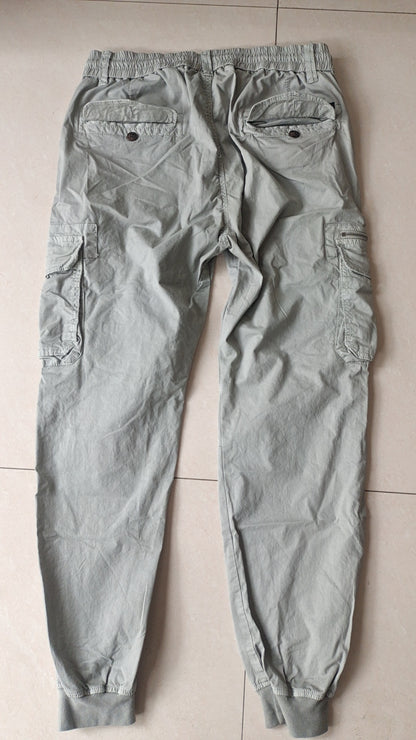 Solid Color Skinny Multi-pocket Men's Work Pants