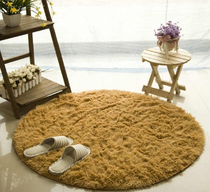 Fluffy Round Faux Fur Rug