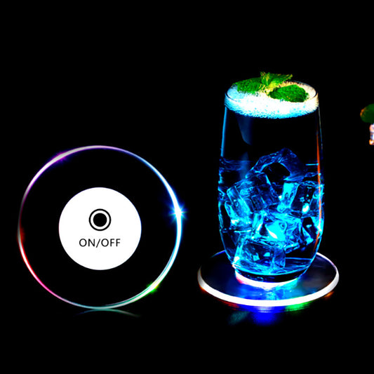 LED Glow Acrylic Coaster Luminous Cocktail Mug Stand