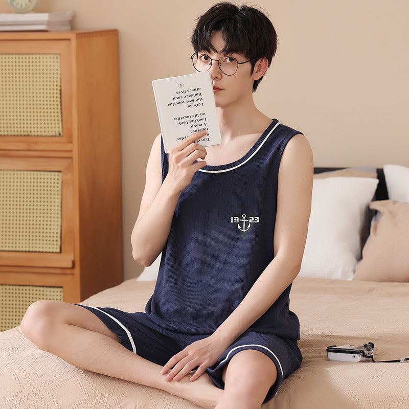 Men's Sleeveless Vest Summer Pure Cotton Pajamas