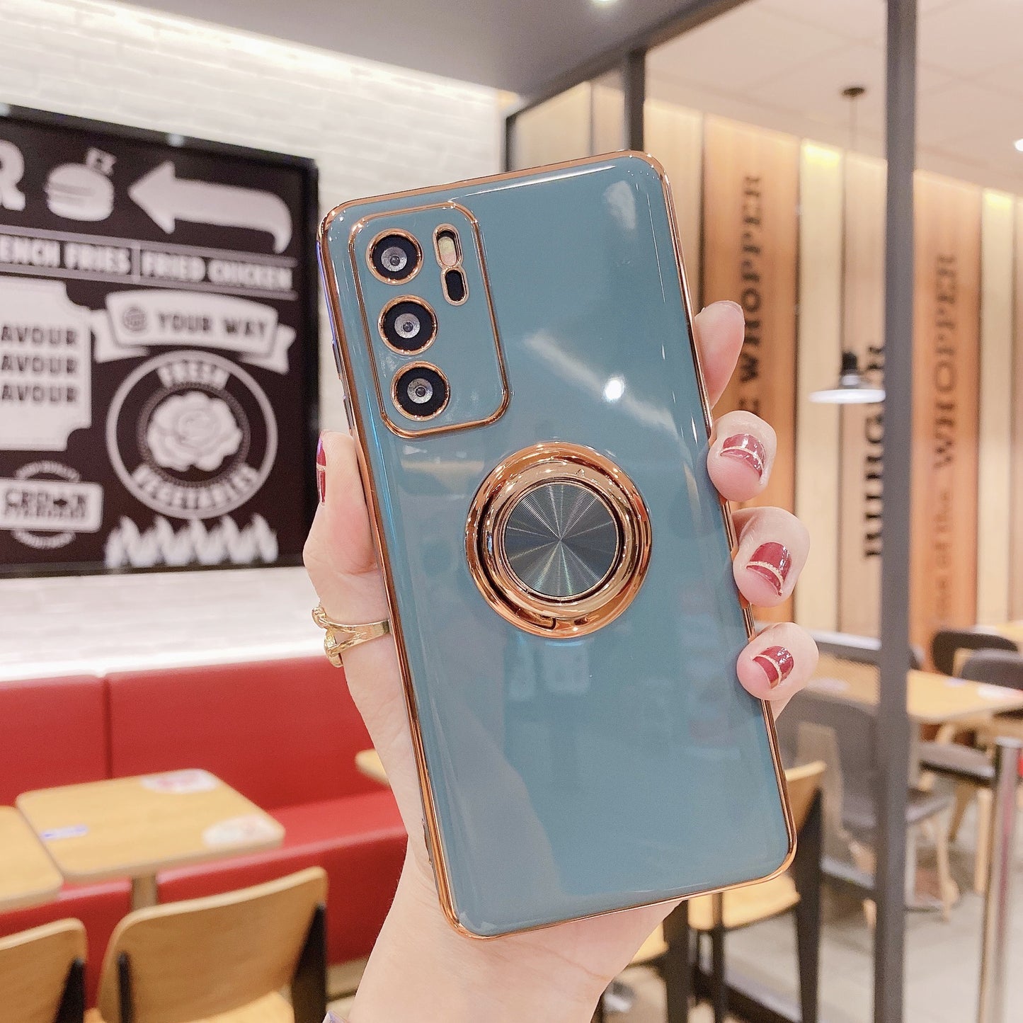 Mobile Phone Shell P40PRO Ring Buckle Bracket Magnetic Car M40 Electroplating Fine Hole Nova8