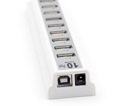 GOOJODOQ 10 Port USB 2.0 Hub with AC Power Adapter