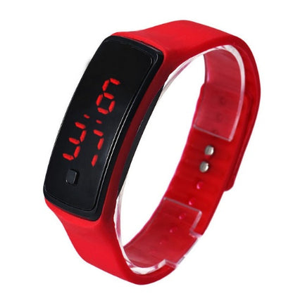 LED Sports Silicone Watch Thin Digital Wristwatch for Men and Women