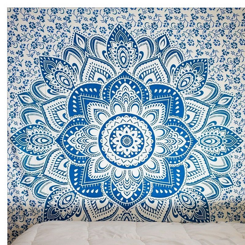 Green & Blue Mandala Tapestry - 210x150cm