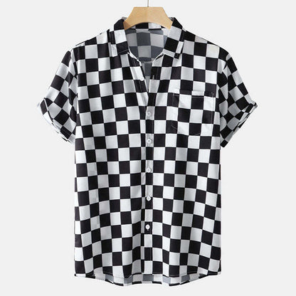 New Hawaiian 3D Printed Short Sleeve Shirt Men's Top