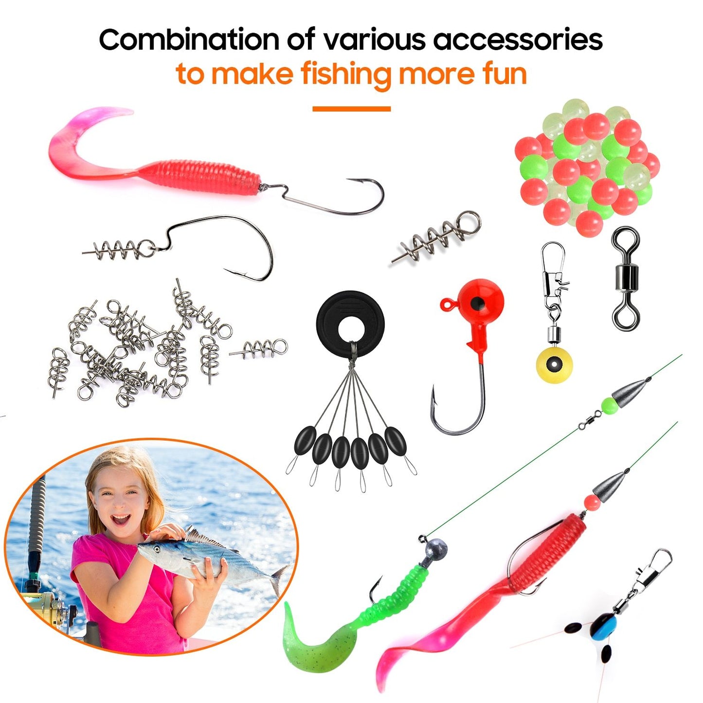 246-Piece Sea Fishing Accessories Set with Storage Box