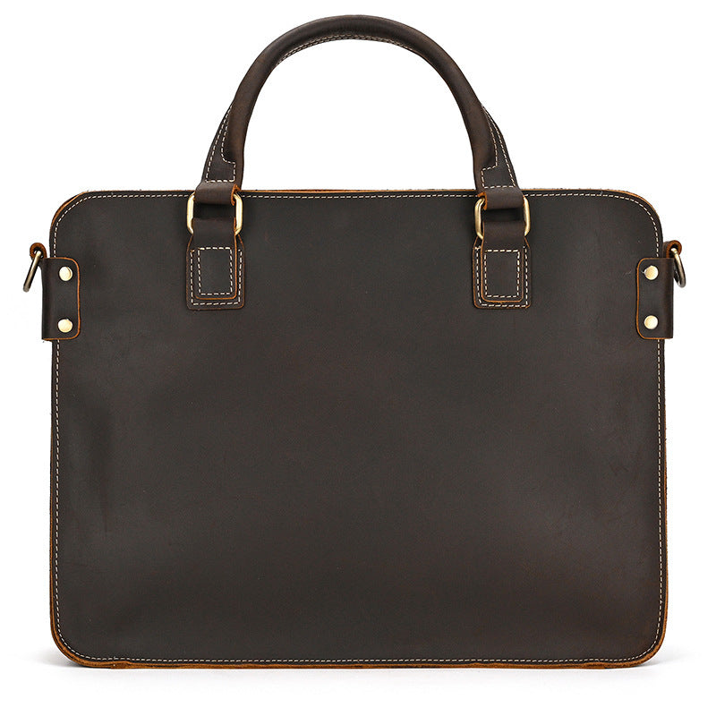 Retro Crazy Horse Leather Briefcase