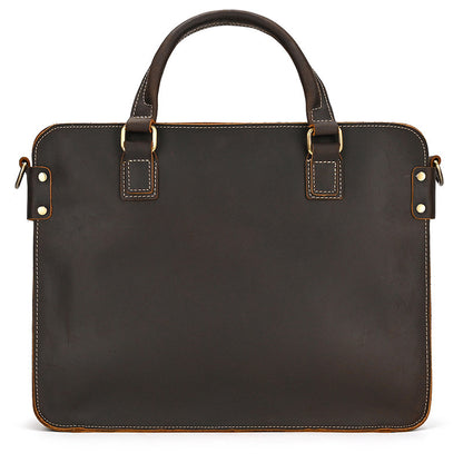 Retro Crazy Horse Leather Briefcase