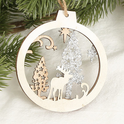 Creative Christmas Wooden Pendant