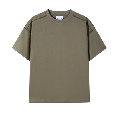 Retro Casual Contrast Color Line T-shirt