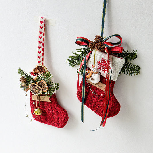 Knitted Christmas Stockings, Decoration, Scene Layout