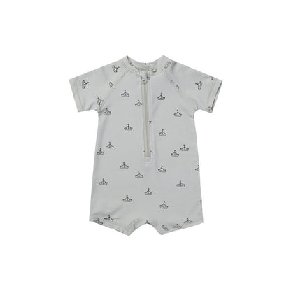 Boys And Girls Baby Short Sleeve Quick-drying Printing One-piece Swimsuit