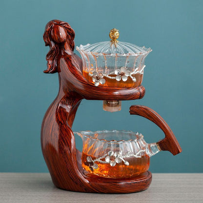 Semi-Automatic Tea Set with Glass Infuser