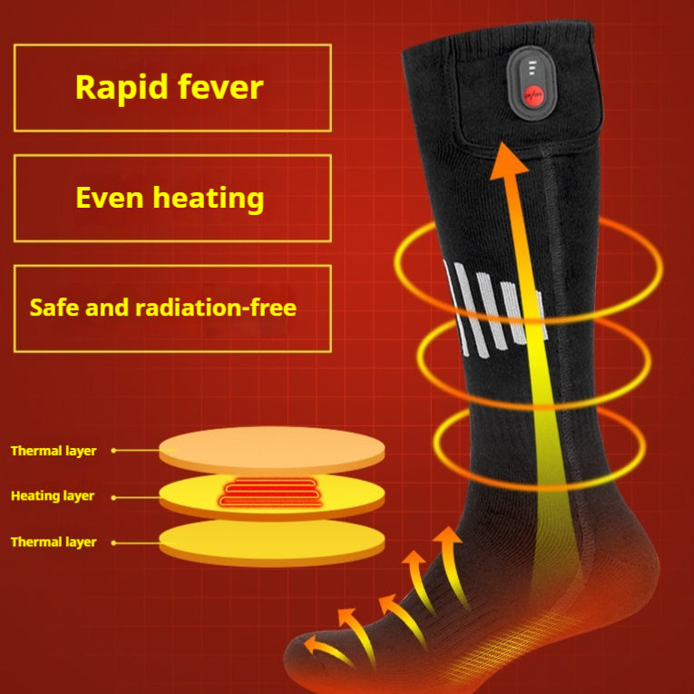 Electric Heating Pure Cotton Skiing Warm-keeping Socks