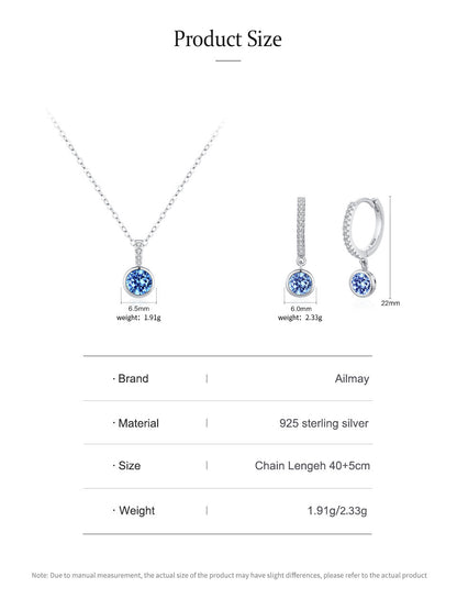 Women's Sea Blue Diamond Jewelry Set