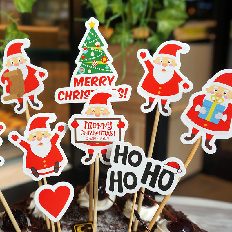9 Piece Cartoon Santa Claus Cake Decoration Set