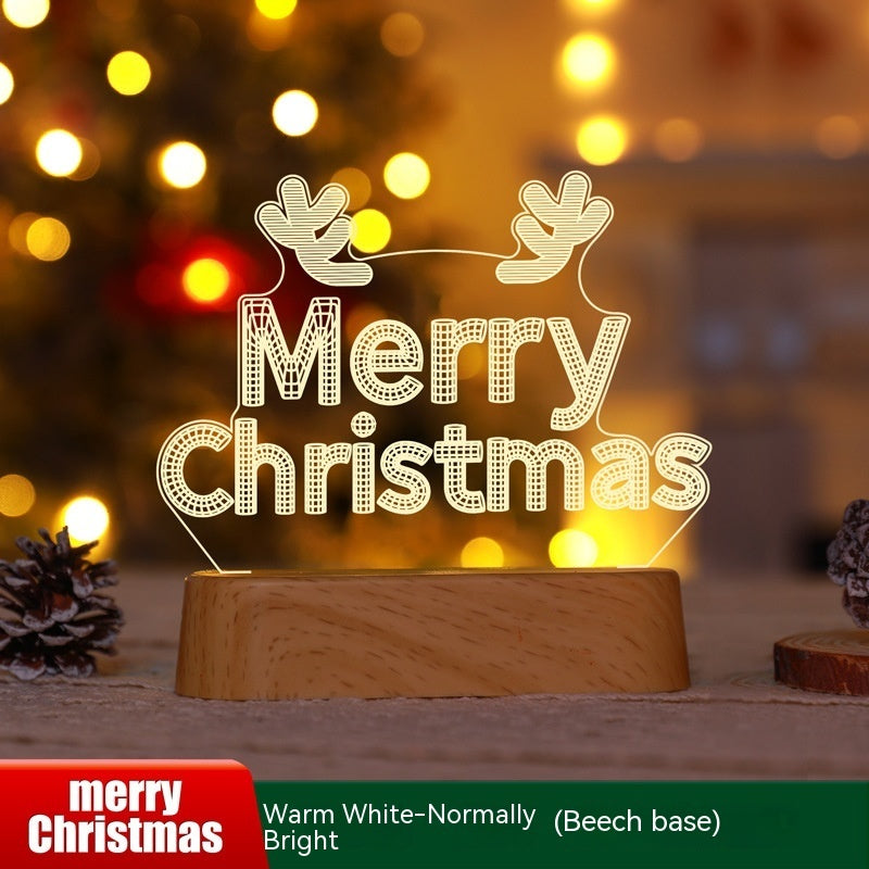 3D Christmas LED Night Light Acrylic Gift Decor