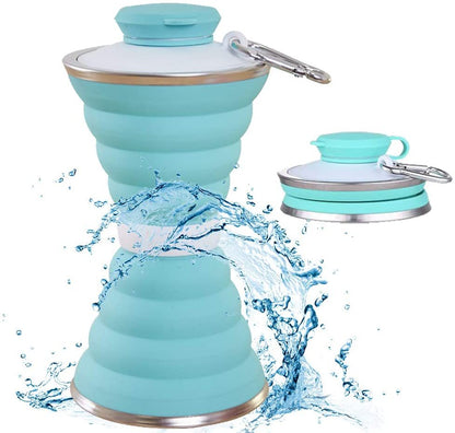 500ML Foldable Silicone Water Bottle Leakproof Portable