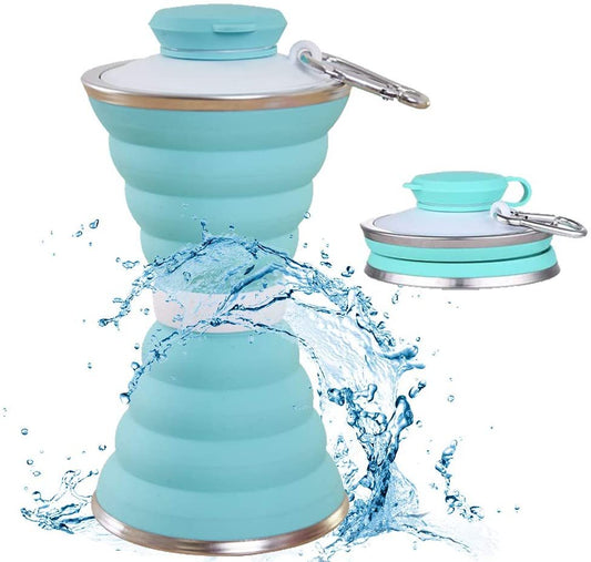 500ML Foldable Silicone Water Bottle Leakproof Portable