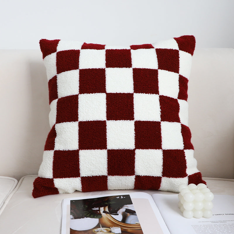 Black and White Checkerboard Pillow