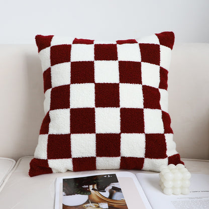 Black and White Checkerboard Pillow