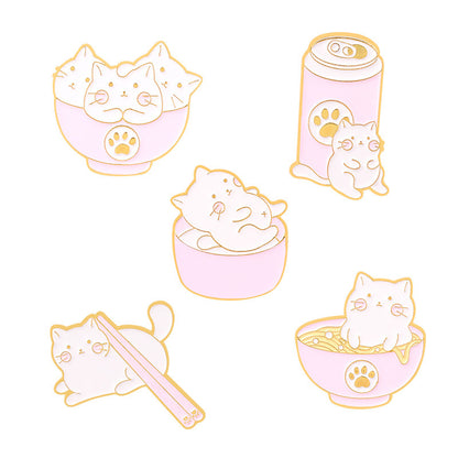 Golden M Badge Kitty Brooch