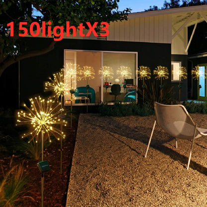 Solar Fireworks LED String Lights Decor