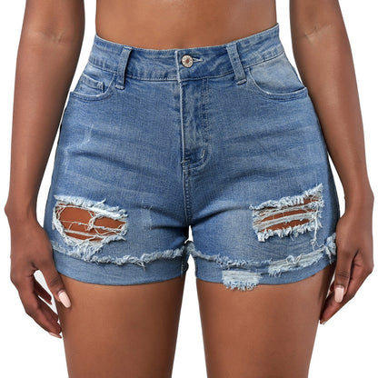 Washed Frayed Casual Summer Shorts