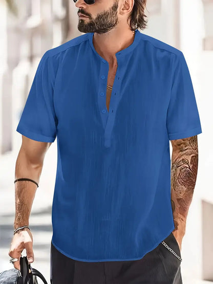 Men's Chest Pocket Solid Color Casual T-shirt