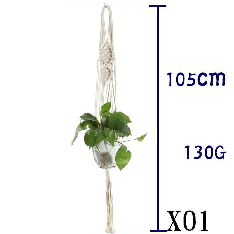 Beige Cotton Rope Plant Hanger