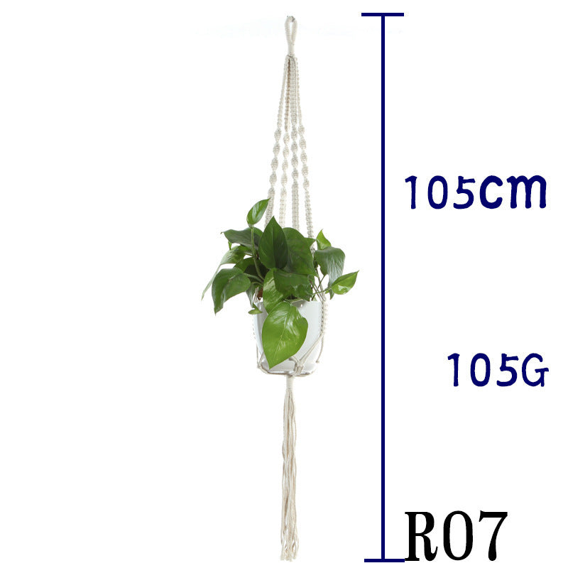 Beige Cotton Rope Plant Hanger