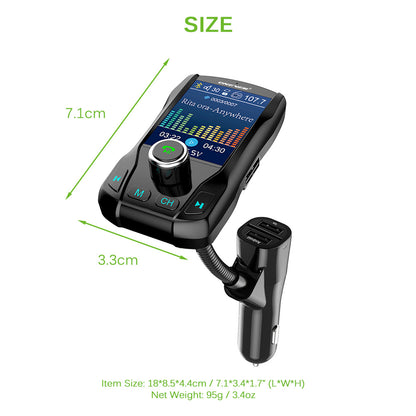 Compatible with Apple , Card car FM transmitter Bluetooth hands-free color screen