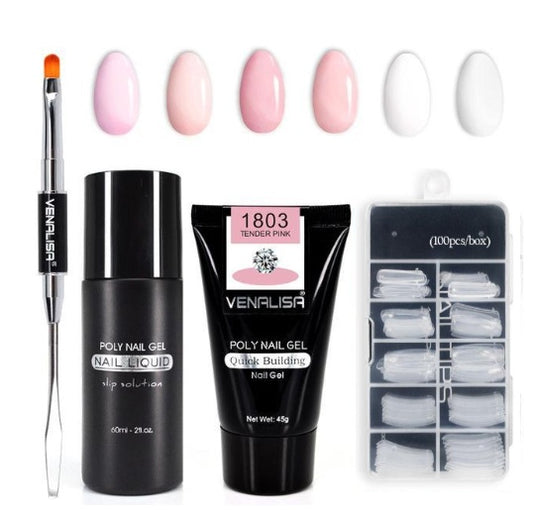 Venalisa Poly Nail Gel Kit - Transparent Crystal Camouflage Set
