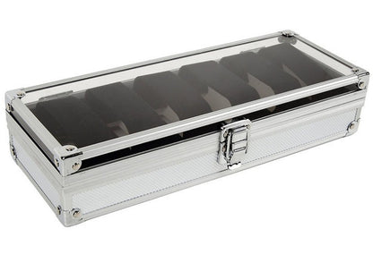 Aluminum 6 Watches Box Table Box Jewelry Storage Organizer