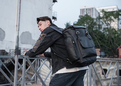 British Style Leather Men's Backpack