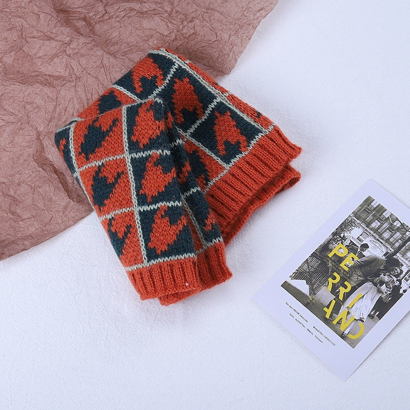 Warm All-matching Plaid Knitted Children's Scarf