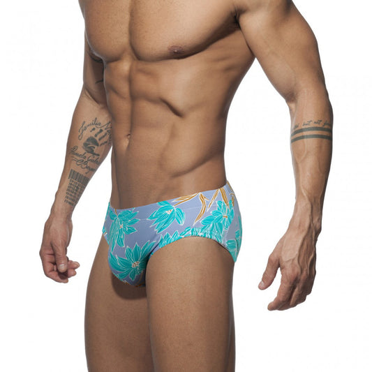 Men's Printed Low-waisted Swimming Trunks