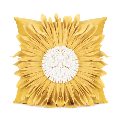 Modern White Velvet Chrysanthemum Pillow