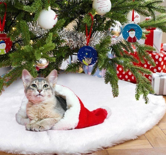 White Plush Christmas Tree Skirt 78cm 90cm 122cm